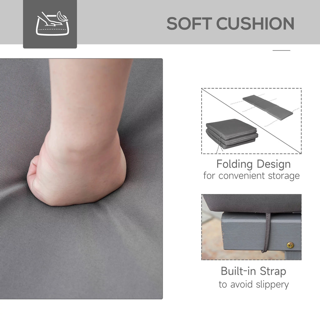 Grey 4-Position Adjustable Chaise Lounge Chair with Cushion P271