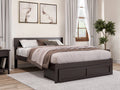 Queen Wood Platform Bed Frame with Foot Drawer Storage M624