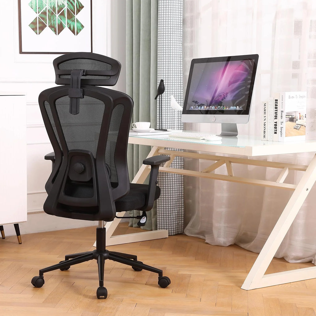 Black Mesh Ergonomic High Back Office Chair with Lumbar Support K478970