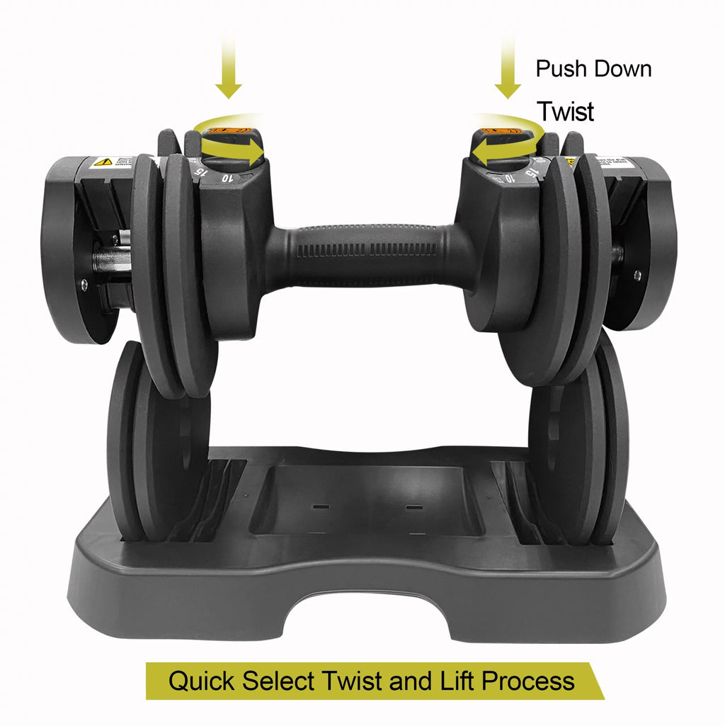 10-30lb Quick Select Adjustable Dumbbell Pair with Stand M2856