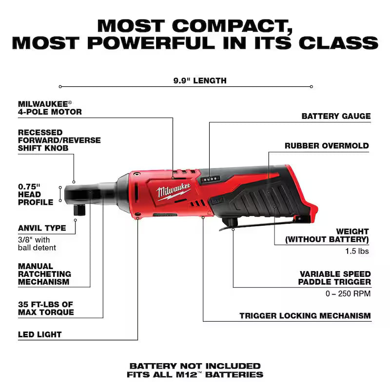 12V Lithium-Ion Cordless 3/8 in. Ratchet O579530