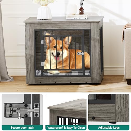 Rustic Brown Dog Crate Furniture End Table J780