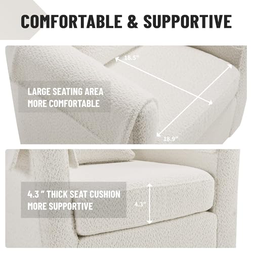 42" Oversized Swivel Barrel Chair with Storage Ottoman F7570