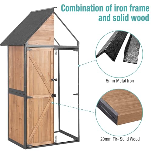 Outdoor Storage Shed with Adjustable Shelves L19123