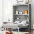 Full Size Murphy Bed with Storage Shelves Gray G772481