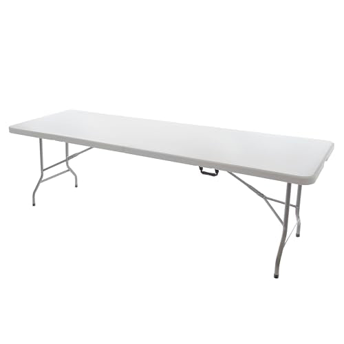 6FT Folding Picnic Table with Tablecloth, White J51175
