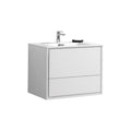 30 in. Wall Mount High Glossy White Bathroom Vanity O230531