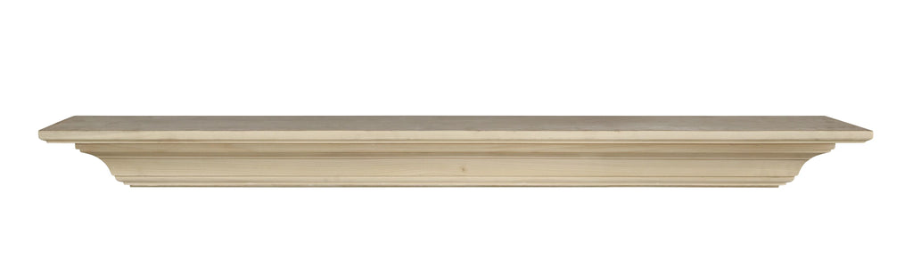 Unfinished Wood Mantel Shelf 60"L x 10"D x 5"H G153