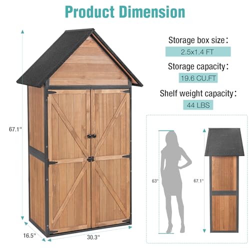 Outdoor Storage Shed with Adjustable Shelves L19123