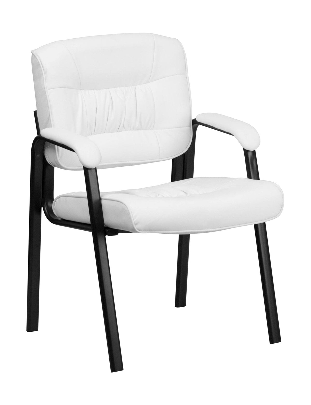 White Leather Executive Reception Chair with Black Frame H83628
