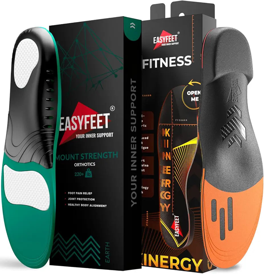Heavy Duty High Arch Insoles with Fitness Shoe Inserts Size L L3646
