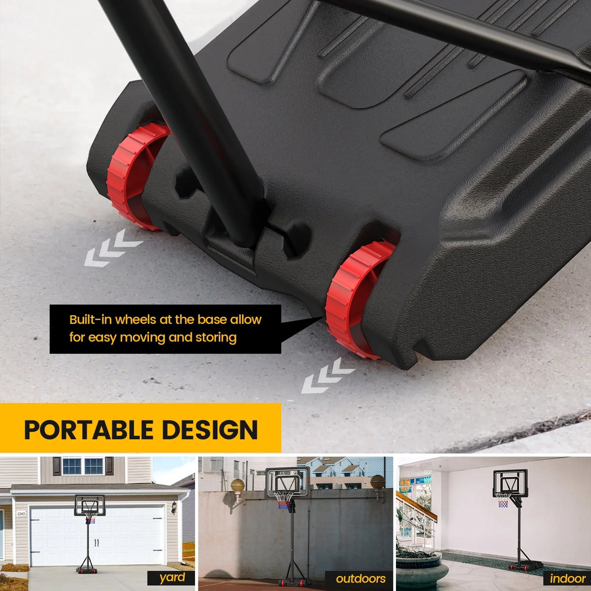 Portable Basketball Hoop & Goal System 5.5 - 9.5 ft. Adjustable O3061