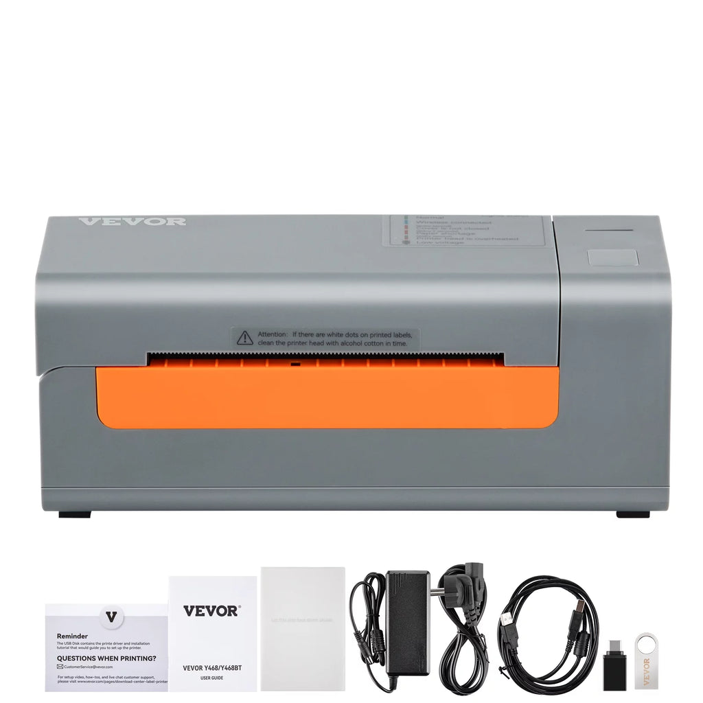 Thermal Label Printer, 203DPI USB Connection, Gray D614
