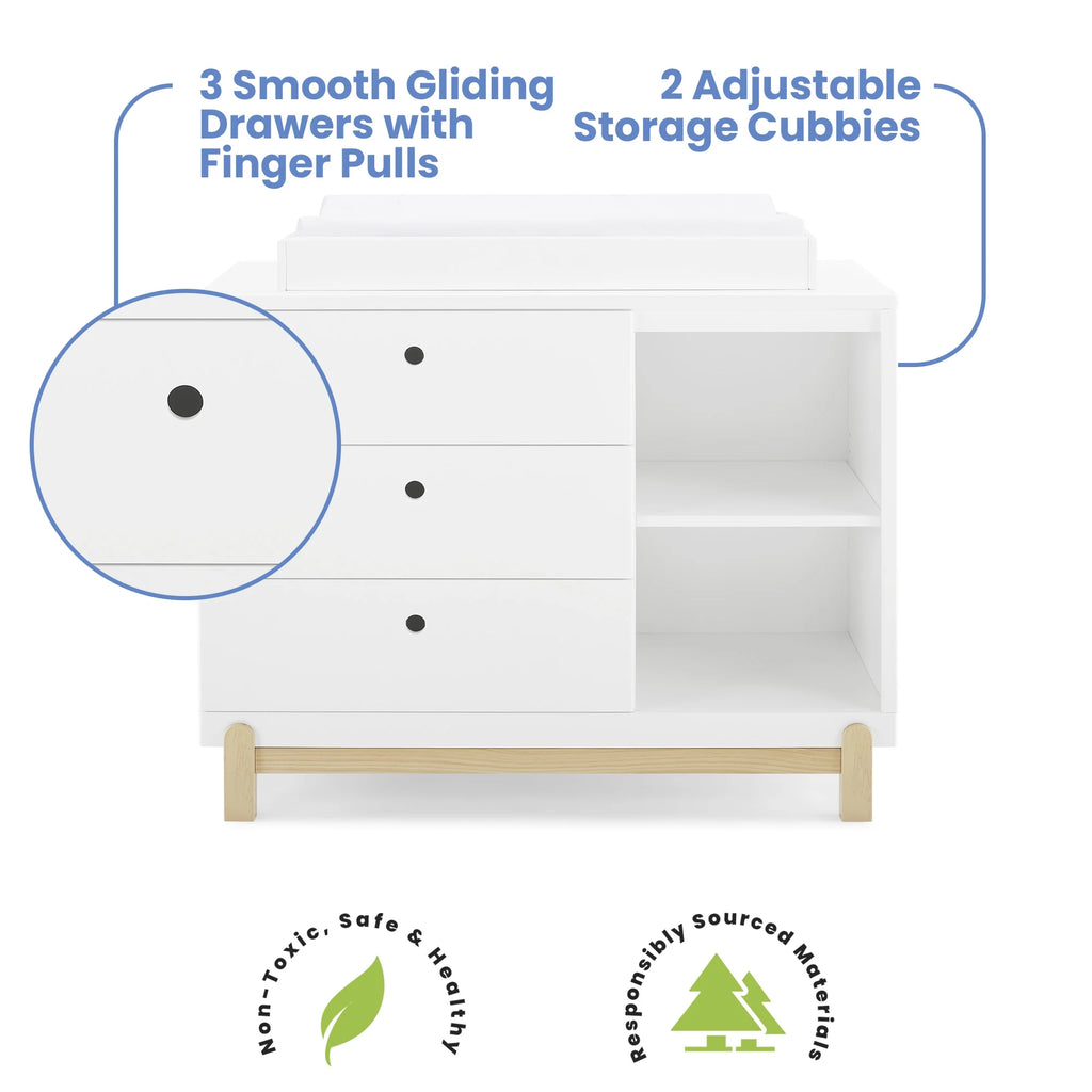 3 Drawer Dresser with Cubbies D740250