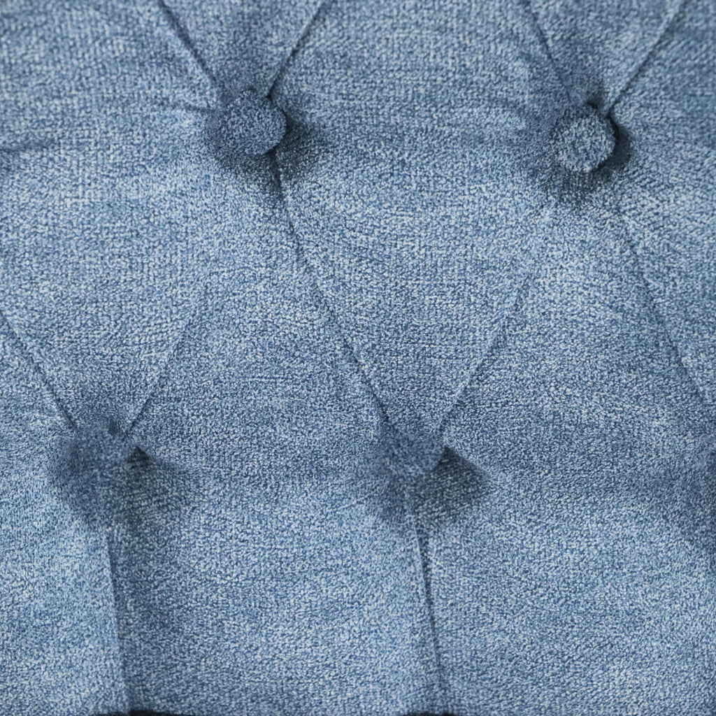 Blue Linen Fabric Accent Chair with Button Tufted Back A2572