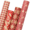 Brown Kraft Christmas Wrapping Paper, 4 Rolls N484