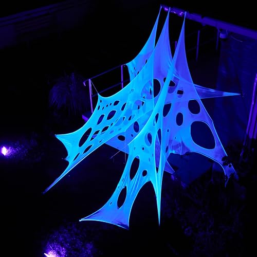 Glow-in-The-Dark White Spider Web Decoration N503580