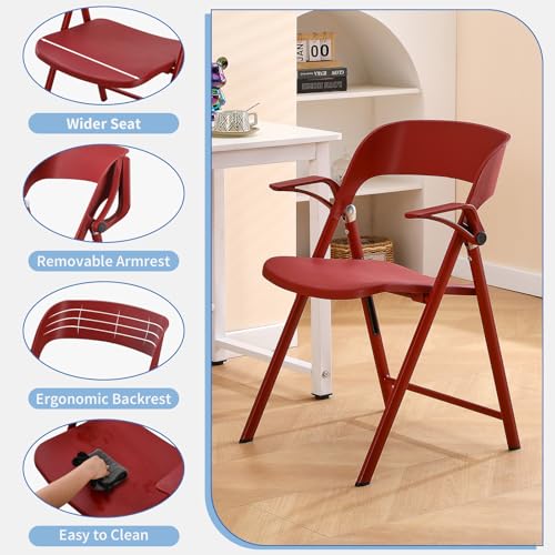 2 Pack White Plastic Folding Chair with Steel Frame C63398