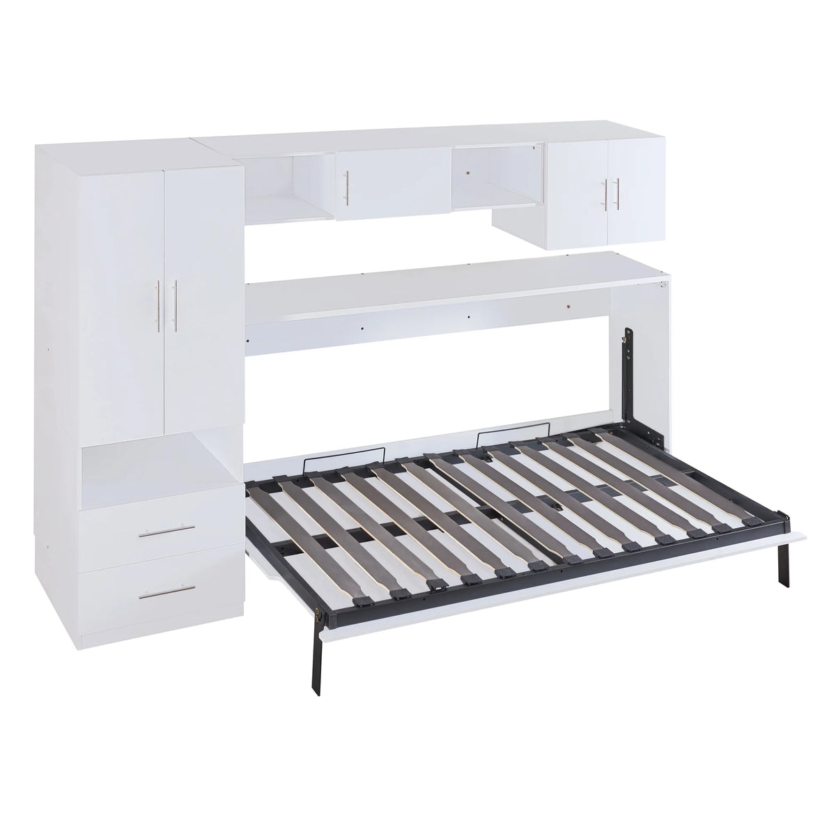 Twin Size Murphy Bed with Shelf and Drawer N693509