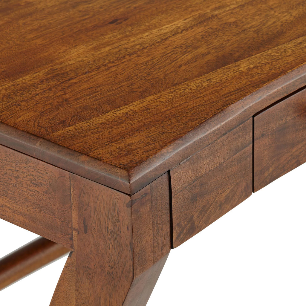 Brown Sheesham Wood 1-Drawer Writing Desk A921
