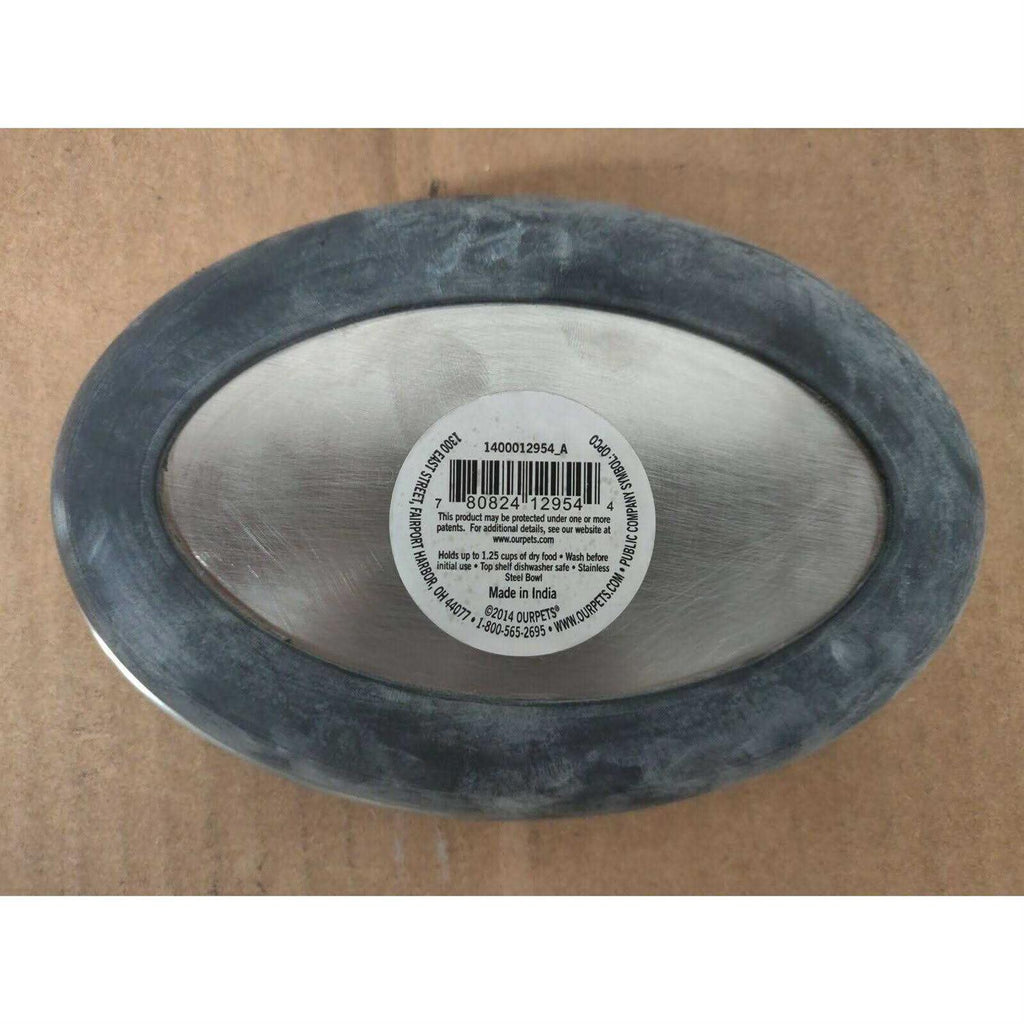 Oval Cat Dish with Rubber Bonded Bottom W37458
