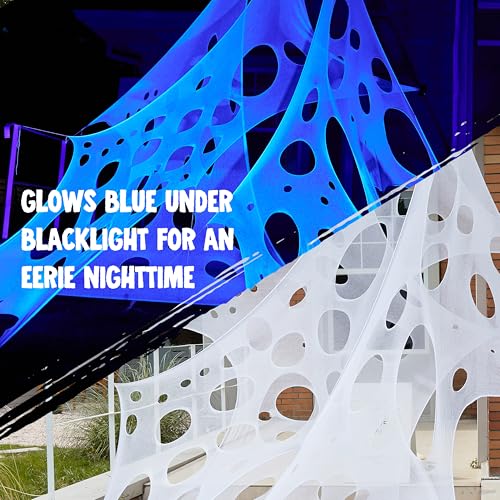 Glow-in-The-Dark White Spider Web Decoration N503580