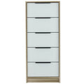 Brown & White Five Drawer Chest Z883636
