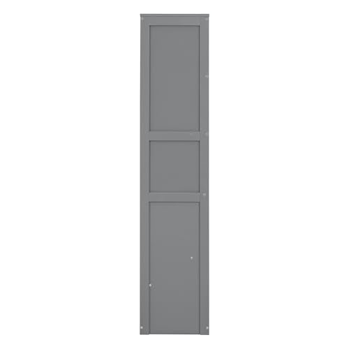Full Size Murphy Bed with Storage Shelves Gray G772481