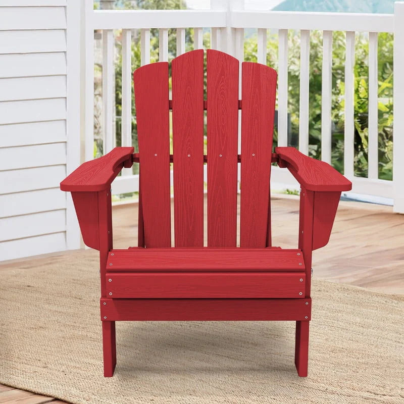 Black HDPE Resin Adirondack Chair O59880