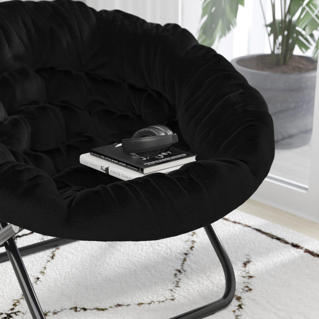 Folding XL Faux Fur Saucer Chair O30157
