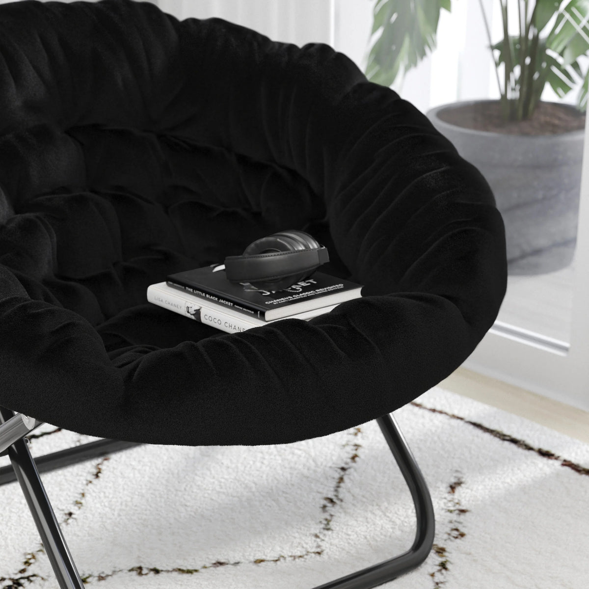 Folding XL Faux Fur Saucer Chair O30157