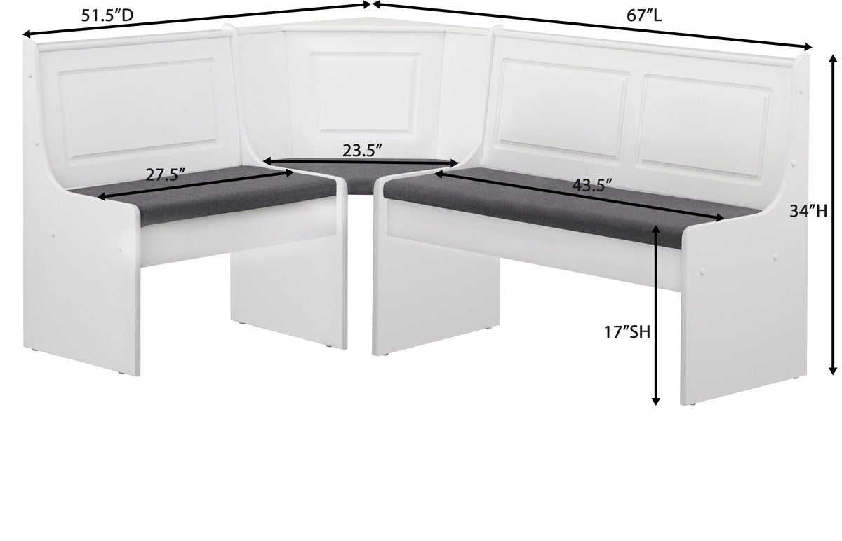 3-Piece Upholstered Dining Nook Set Q19829