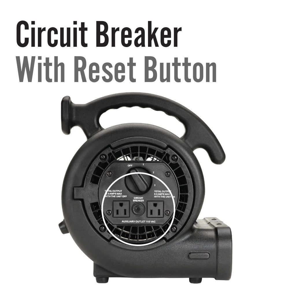 3-Speed Air Mover Floor Fan with Outlets I64760