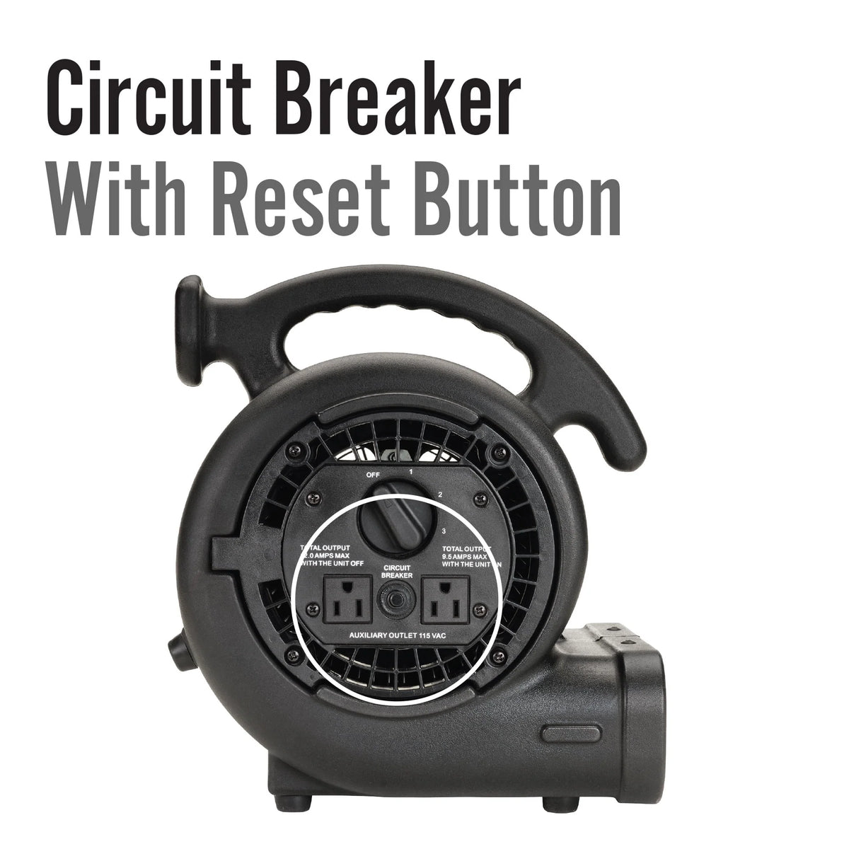 3-Speed Air Mover Floor Fan with Outlets I64760