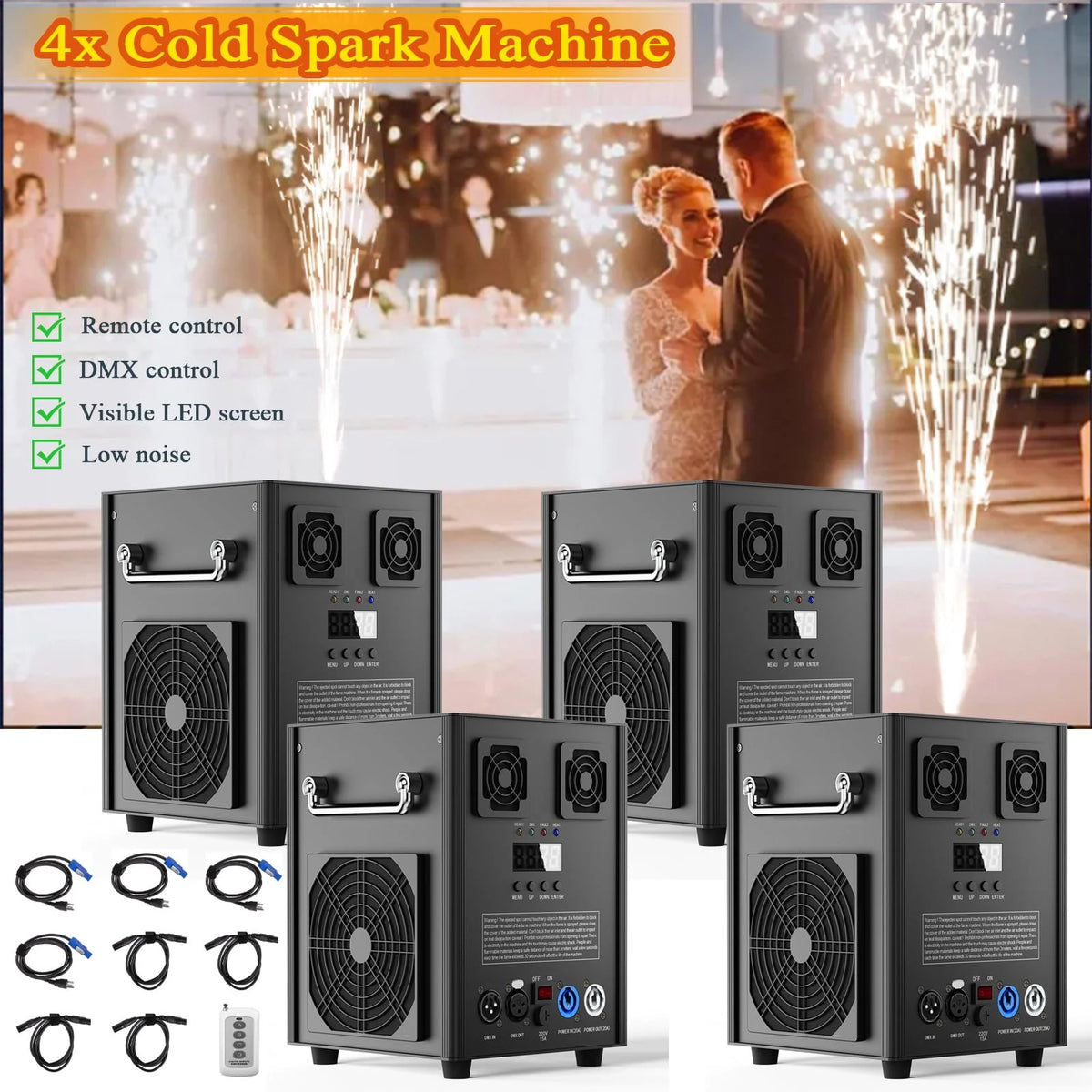 4 Pack Black Adjustable Stage Special Effect Machine H8771