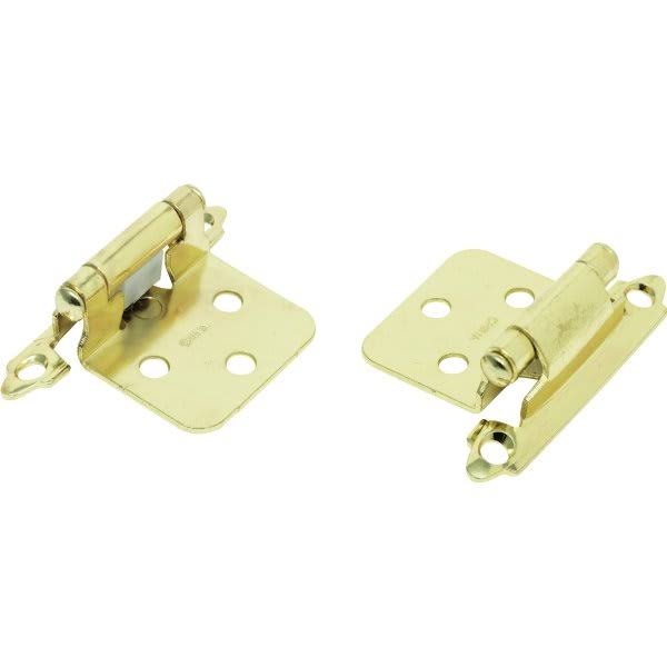 Self-Closing Overlay Cabinet Hinge Polished Brass Package of 50 N29166