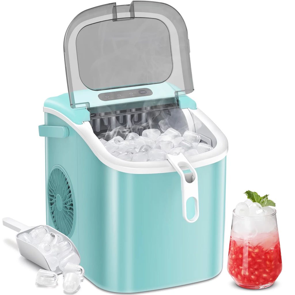 Portable Countertop Ice Maker with Handle, 26Lbs/24H, Green G9727