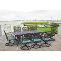 9-Piece Aluminum Outdoor Dining Set with 8 Swivel Rockers E596