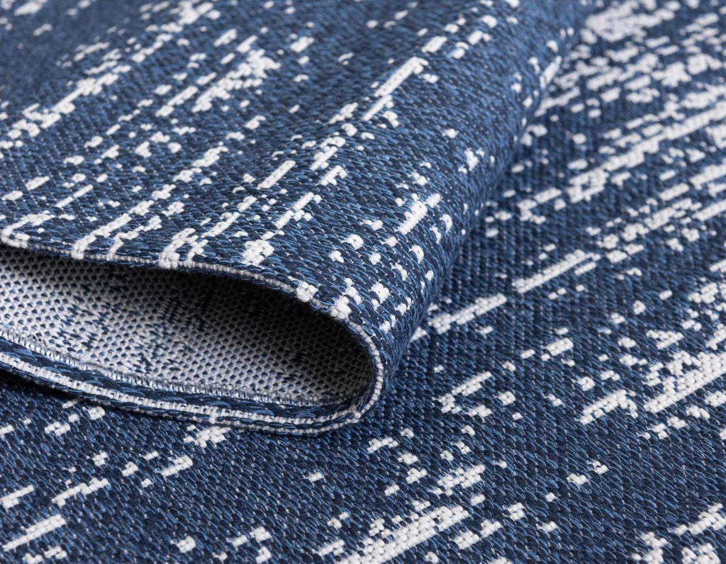 Navy Blue 5' x 8' Flatweave Rug J4264