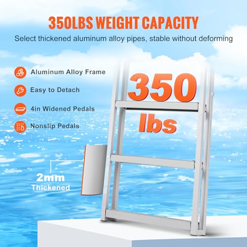 5 Steps Aluminum Retractable Dock Ladder S5634