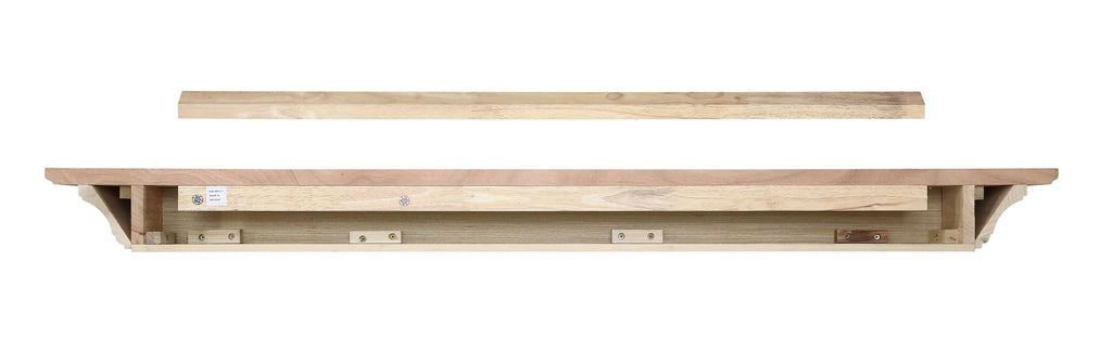 Unfinished Wood Mantel Shelf 60"L x 10"D x 5"H G153