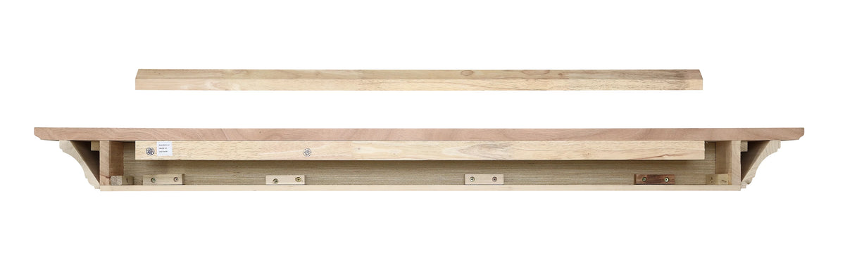 Unfinished Wood Mantel Shelf 60"L x 10"D x 5"H G153