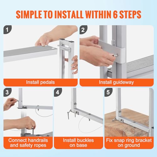 5 Steps Aluminum Retractable Dock Ladder S5634