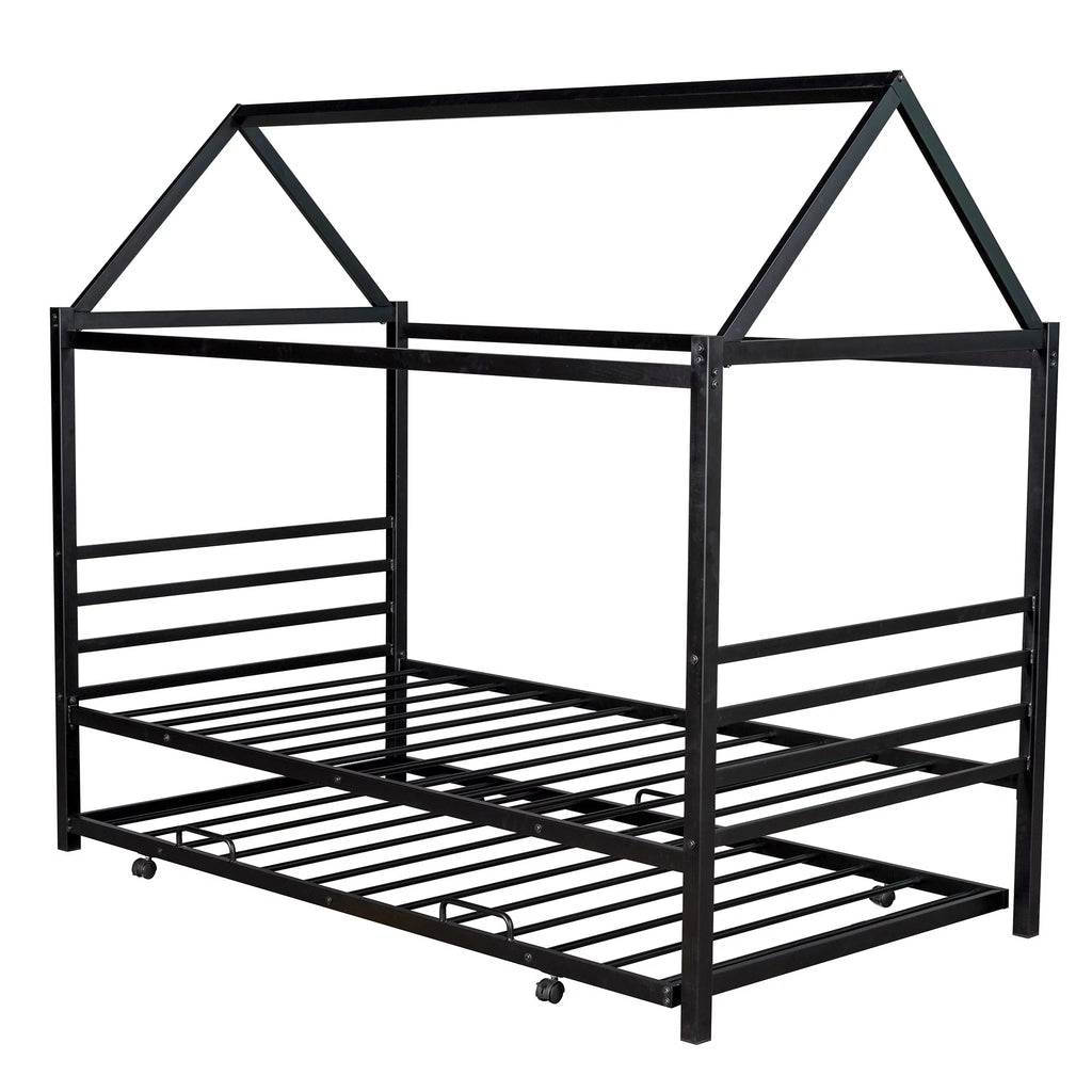 Twin Metal Platform Bed with Trundle J3545