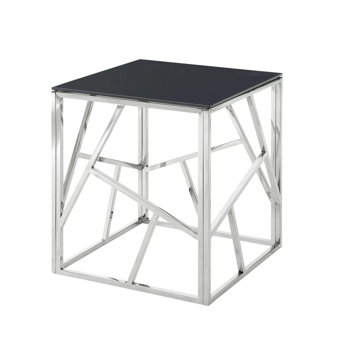 20 Inch Glass End Table with Metal Frame B6904