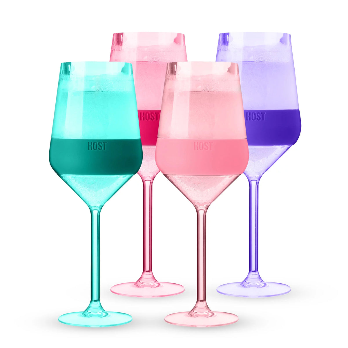 Double-Walled Stemmed Wine Glasses with Cooling Gel, 6.5 Oz, Set of 4 A137