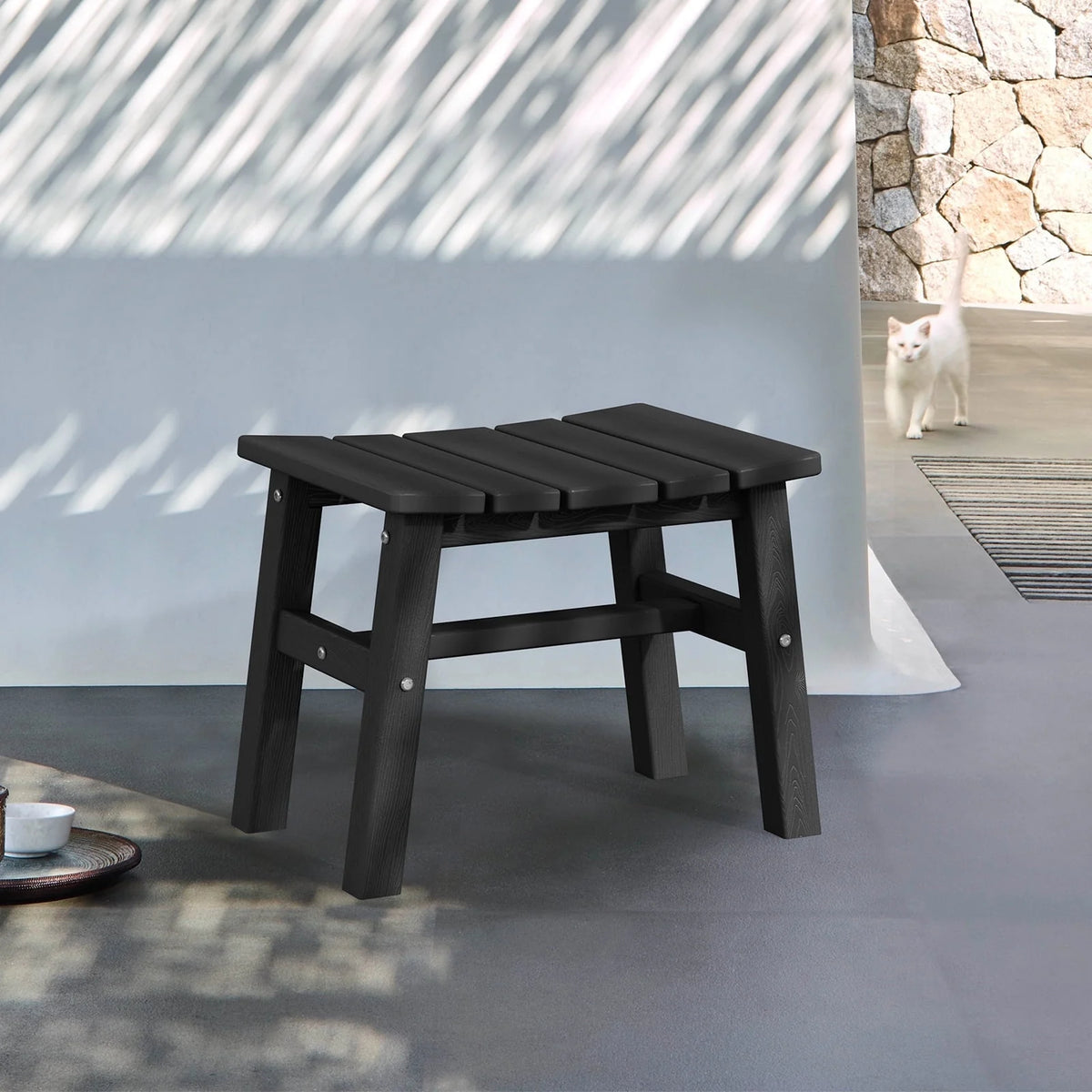 Black HDPE Resin Adirondack Chair O59880