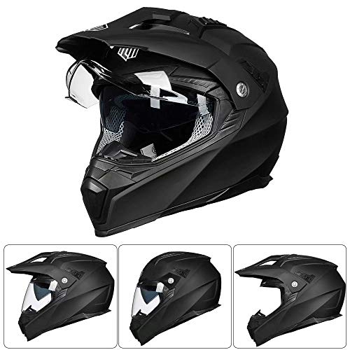 Dual Sport Full Face Motorcycle Helmet with Sun Visor X296
