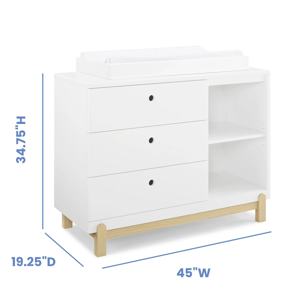 3 Drawer Dresser with Cubbies D740250