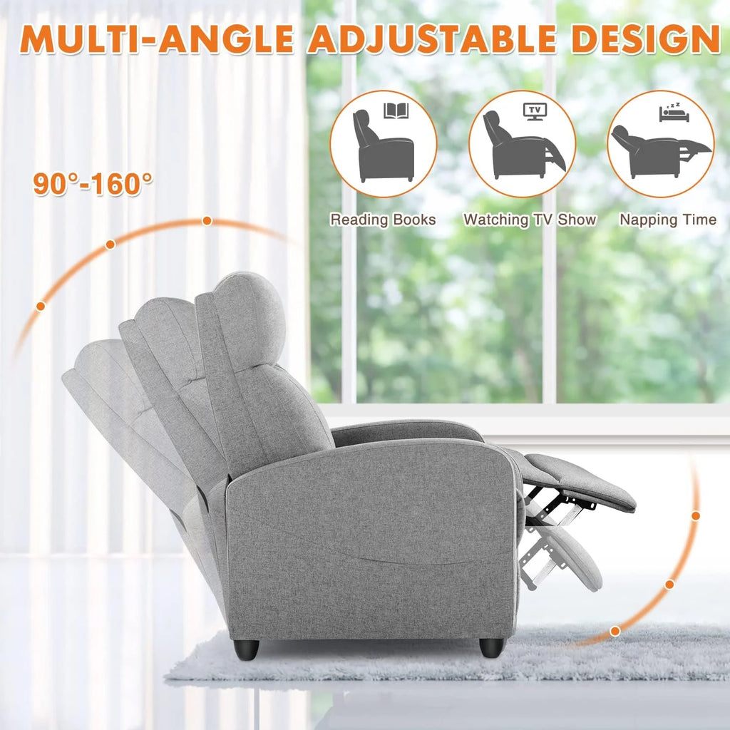 PU Leather Recliner Chair with Lumbar Support W42559